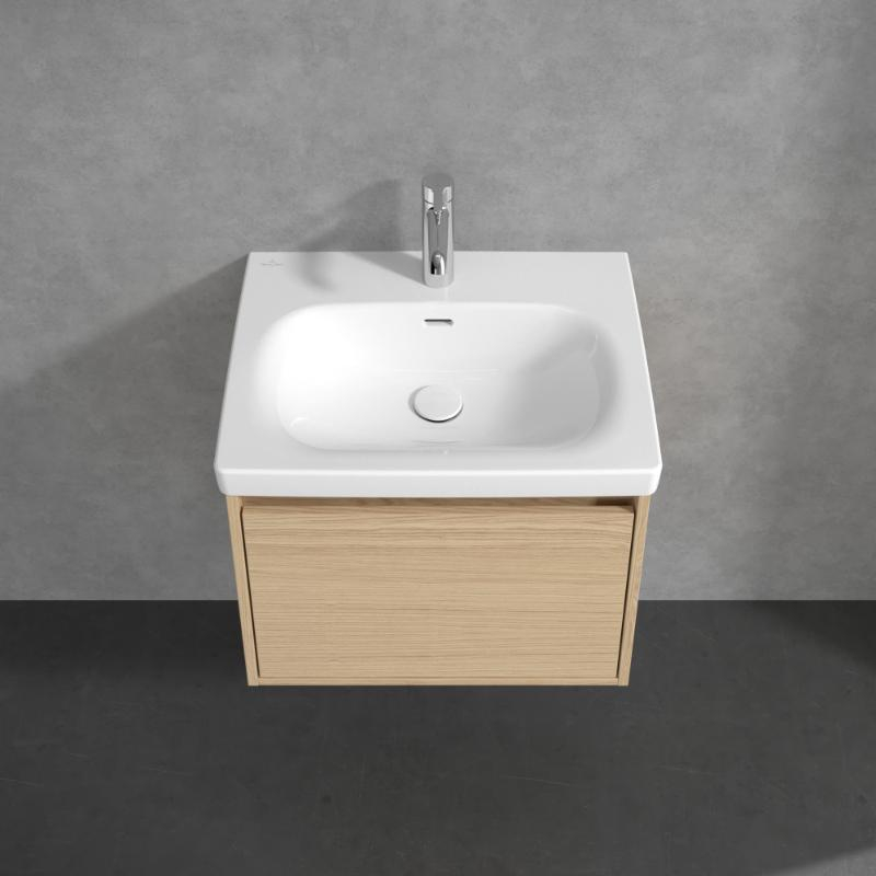 Mobilier suspendat pentru lavoar Villeroy & Boch Skyla 60 cm, 1 sertar Soft Close, nordic oak